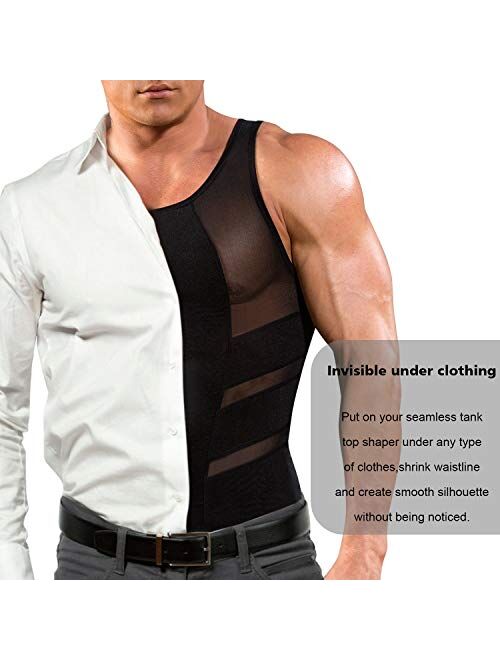 TAILONG Tank Top Slimming Vest Tight Body Shaper Tummy Underwear Men Waist Trimmer Compression Shirt