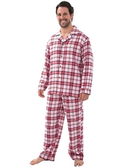 Men's Lightweight Flannel Pajamas, Long Cotton Pj Set