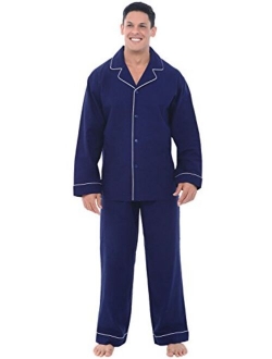 Men's Lightweight Flannel Pajamas, Long Cotton Pj Set