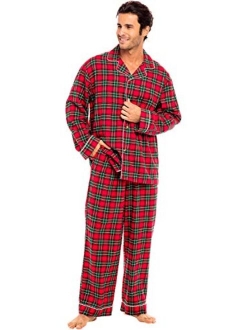 Men's Lightweight Flannel Pajamas, Long Cotton Pj Set