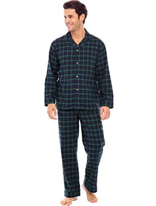 Alexander Del Rossa Men's Lightweight Flannel Pajamas, Long Cotton Pj Set