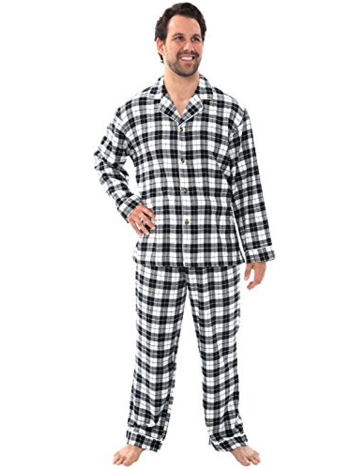 Alexander Del Rossa Men's Lightweight Flannel Pajamas, Long Cotton Pj Set