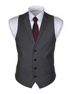 Ruth&Boaz Men's 2Pockets 4Buttons Business Tailored Collar Suit Vest