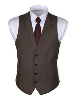 Ruth&Boaz Men's 2Pockets 4Buttons Business Tailored Collar Suit Vest