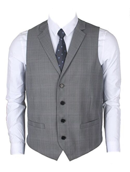 Ruth&Boaz Men's 2Pockets 4Buttons Business Tailored Collar Suit Vest