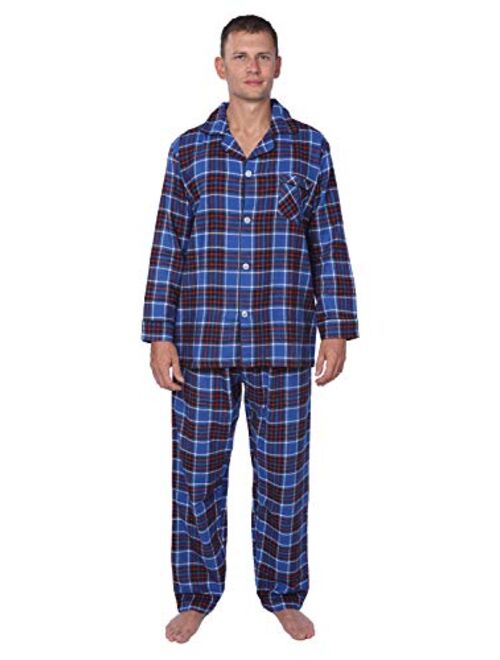 Beverly Rock Men's Brushed 100% Cotton Flannel Plaid Pajama Set