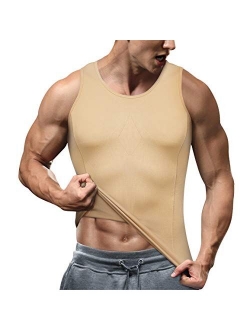 TAILONG Compression Shirts for Men Shapewear Slimming Body Shaper Waist Trainer Vest Workout Tank Tops Abdomen Undershirts