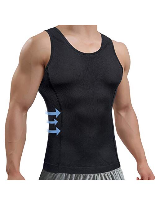 TAILONG Men's Compression Shirt for Body Shaper Slimming Vest Tight Tummy  Underwear Tank Top