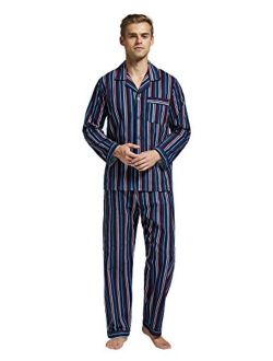 TONY AND CANDICE Mens Flannel Pajama Set, 100% Cotton Long Sleeve Sleepwear