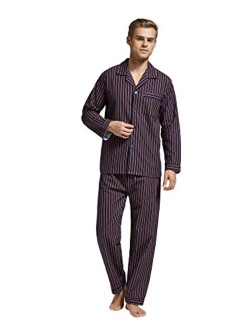 TONY AND CANDICE Mens Flannel Pajama Set, 100% Cotton Long Sleeve Sleepwear