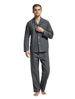 TONY AND CANDICE Mens Flannel Pajama Set, 100% Cotton Long Sleeve Sleepwear