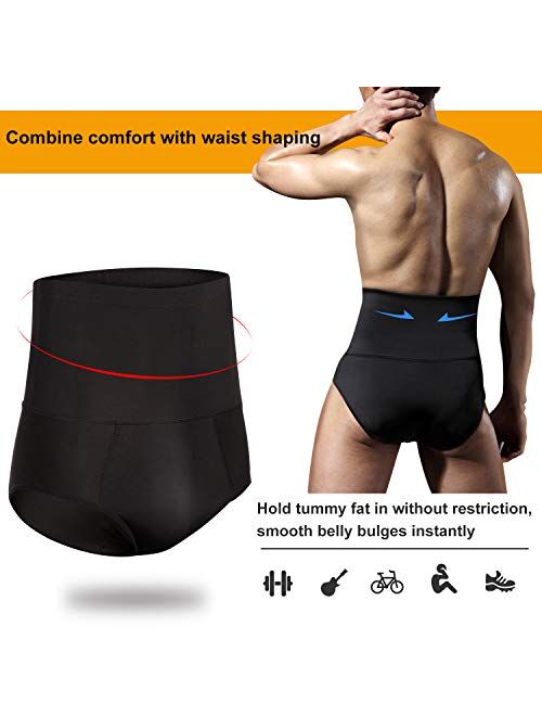 TAILONG Men Tummy Shaper Briefs High Waist Body Slimmer Underwear Firm Control Belly Girdle Abdomen Compression Panties