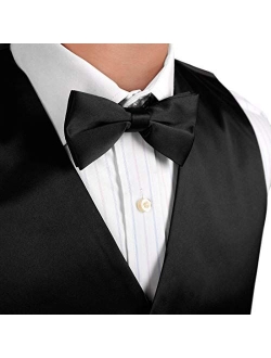 Dan Smith Men's Fashion Italy Series Plain Microfiber Fashion Vest Matching Bow Tie With Free Gift Bags