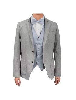 Dan Smith Men's Fashion Italy Series Plain Microfiber Fashion Vest Matching Bow Tie With Free Gift Bags