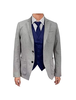 Dan Smith Men's Fashion Italy Series Plain Microfiber Fashion Vest Matching Bow Tie With Free Gift Bags