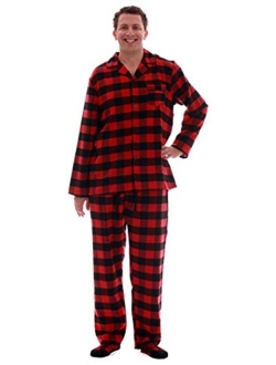 #followme Men's Plaid Button Front Flannel Pajamas Set