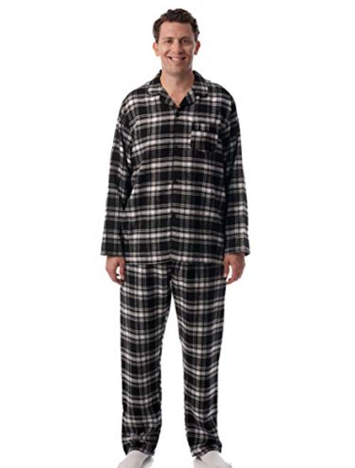 #followme Men's Plaid Button Front Flannel Pajamas Set