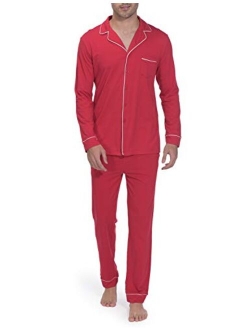 Indefini Mens Pajama Sets Long Sleeve Button Down Sleepwear Loungewear Men Pjs, Size S-XL