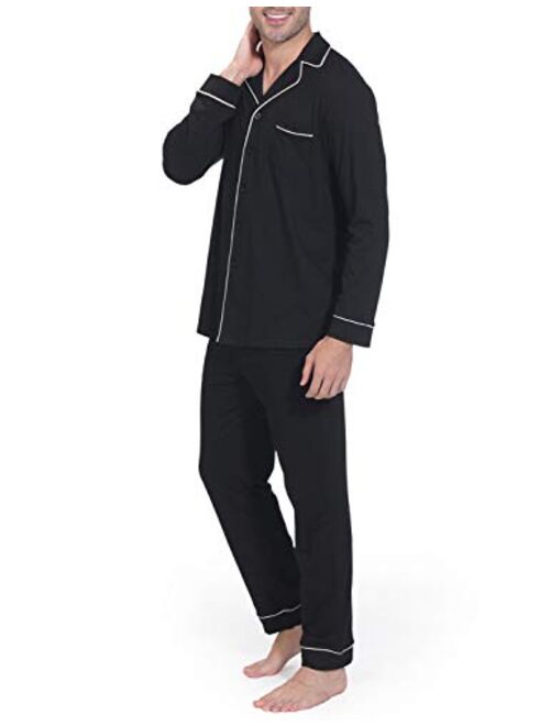 Indefini Mens Pajama Sets Long Sleeve Button Down Sleepwear Loungewear Men Pjs, Size S-XL