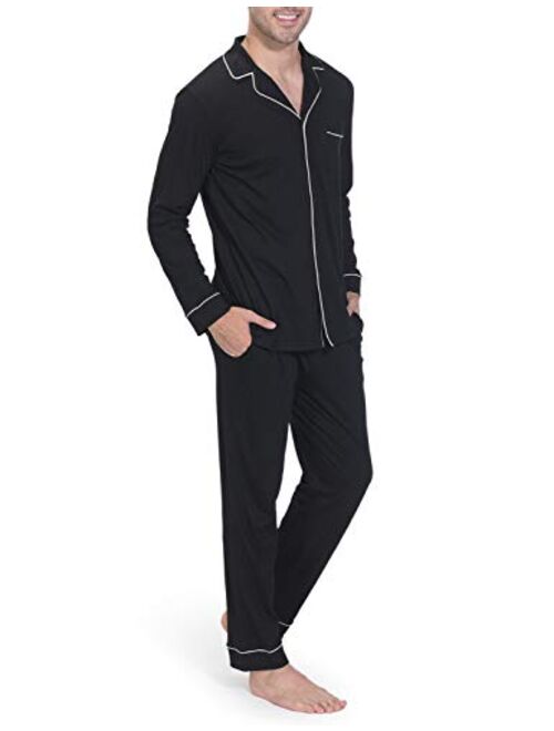 Indefini Mens Pajama Sets Long Sleeve Button Down Sleepwear Loungewear Men Pjs, Size S-XL