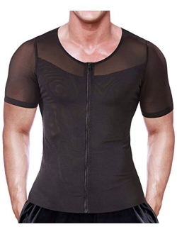 Mens Slimming Body Shaper Seamless Compression Shirt Tummy Control Slimmer Shapewear Gynecomastia Undershirt