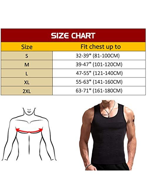 Mens Slimming Body Shaper Seamless Compression Shirt Tummy Control Slimmer Shapewear Gynecomastia Undershirt