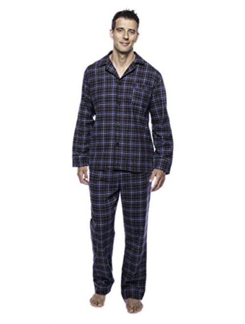 Noble Mount Mens 100% Cotton Flannel Pajama Set with Pant Pockets & Drawstring