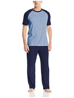 Men's Short Sleeve Raglan & Knit Pant Set with X-Temp