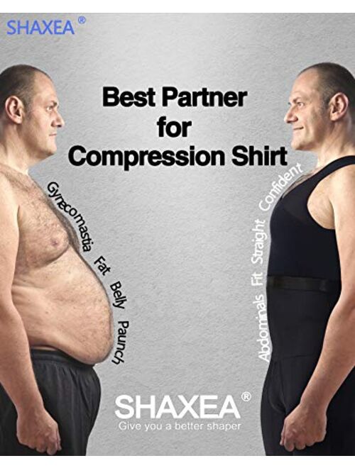 Shaxea Men's Shapewear High Waist Tummy Abdomen Leg Control Shorts Anti-Curling Slimming Body Shaper Underwear Boxer Brief