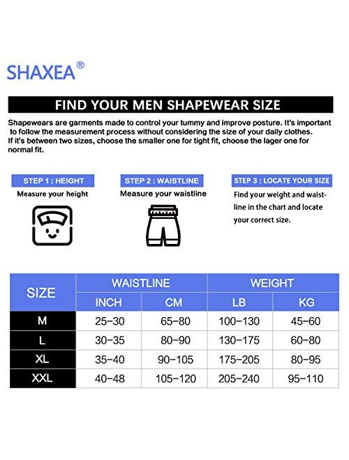 Shaxea Men's Shapewear High Waist Tummy Abdomen Leg Control Shorts Anti-Curling Slimming Body Shaper Underwear Boxer Brief