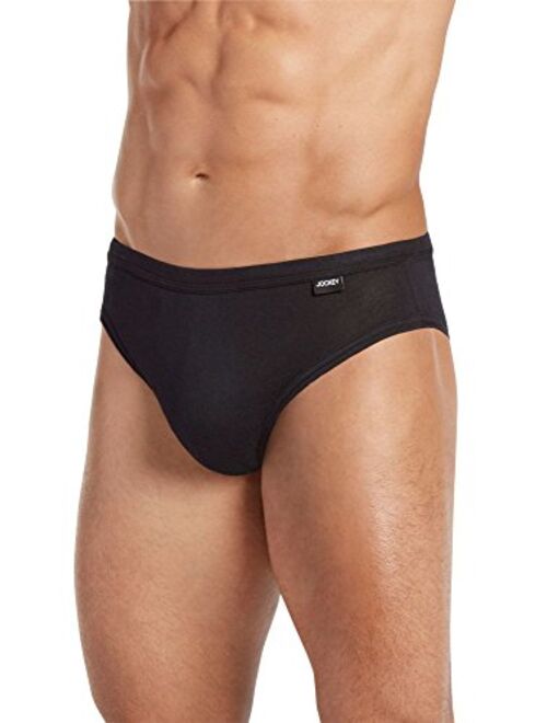 Jockey Men's Cotton Solid Underwear Elance Brief - 3 Pack