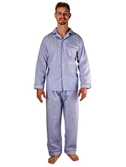 Men's Woven Sleepwear Long Sleeve Pajama Set Cotton Blend - Regular & Big Sizes