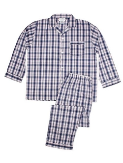 Men's Woven Sleepwear Long Sleeve Pajama Set Cotton Blend - Regular & Big Sizes