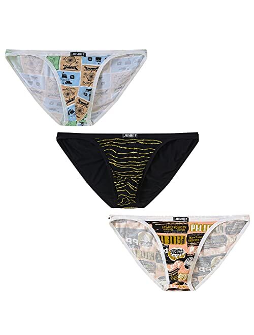 JINSHI Mens Underwear Briefs Bikini Low Rise Bikini Swimwear