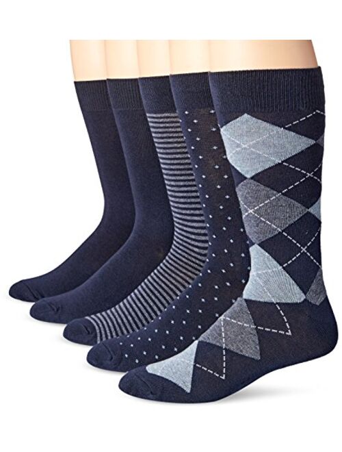 Amazon Essentials Men's 5-Pack Patterned Dress Socks