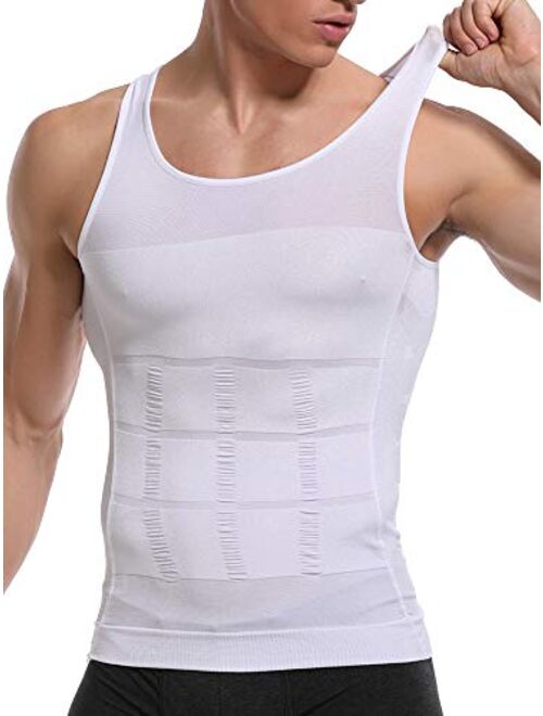 MISS MOLY Compression Shirts for Men Body Shaper Undershirt Gynecomastia Vest Seamless Control Tank Top Shapewear