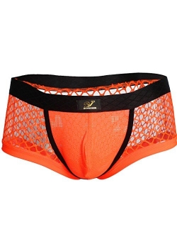 YiZYiF Men's Openwork Mesh Breathable Thongs Soft Bikini Swimwear