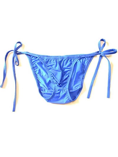 WenMei String Bikini Thong Briefs Milk Silk Side Tie Men's Underwear