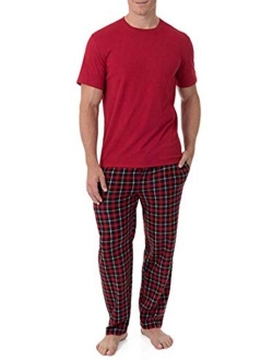 Men's Fleece Sleep Pant and Knit Top Sleep Set