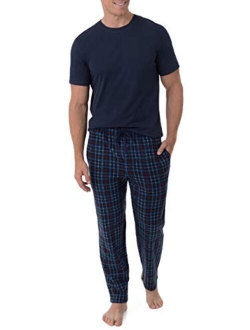 Men's Fleece Sleep Pant and Knit Top Sleep Set