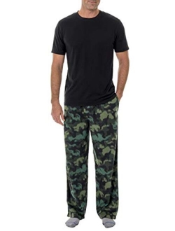 Men's Fleece Sleep Pant and Knit Top Sleep Set