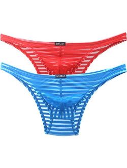 Men's Sexy Brazilian Underwear See Through Bikini Under Panties Half Back Coverage Mens Underwear