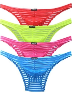 Men's Sexy Brazilian Underwear See Through Bikini Under Panties Half Back Coverage Mens Underwear