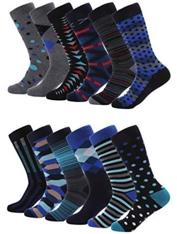 Mio Marino Mens Dress Socks - Moisture Control - Everyday Crew Socks - 12 Pack