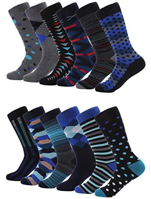 Marino Avenue Mio Marino Mens Dress Socks - Moisture Control - Everyday Crew Socks - 12 Pack