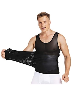 SLIMBELLE Men Compression Seamless Slimming Vest Waist Trainer Tank Top Control Tummy Hide Gynecomastia Man Chest Fat Shirt