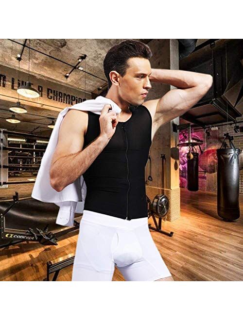 TAILONG Men's Compression Shirt Body Shaper Slimming Vest Tight Tummy Tank  Top