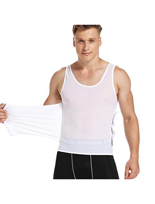 SLIMBELLE Men Compression Seamless Slimming Vest Waist Trainer Tank Top Control Tummy Hide Gynecomastia Man Chest Fat Shirt