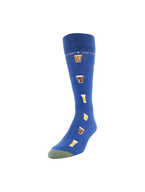 Gold Toe Men's Printed Novelty Graphic Fashion Dress Crew Socks, 1 Pair