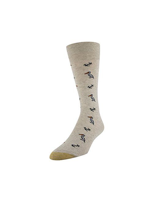 Gold Toe Men's Printed Novelty Graphic Fashion Dress Crew Socks, 1 Pair